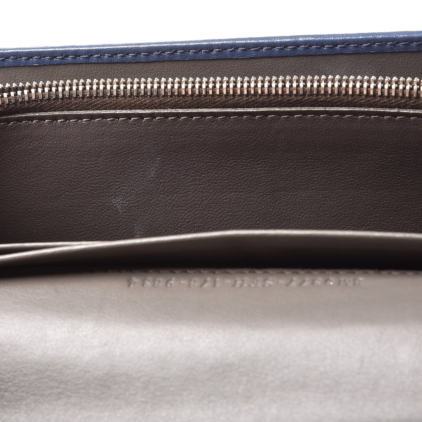 Vitello Century Bi-Color Peekaboo Continental Wallet Blue Carbone