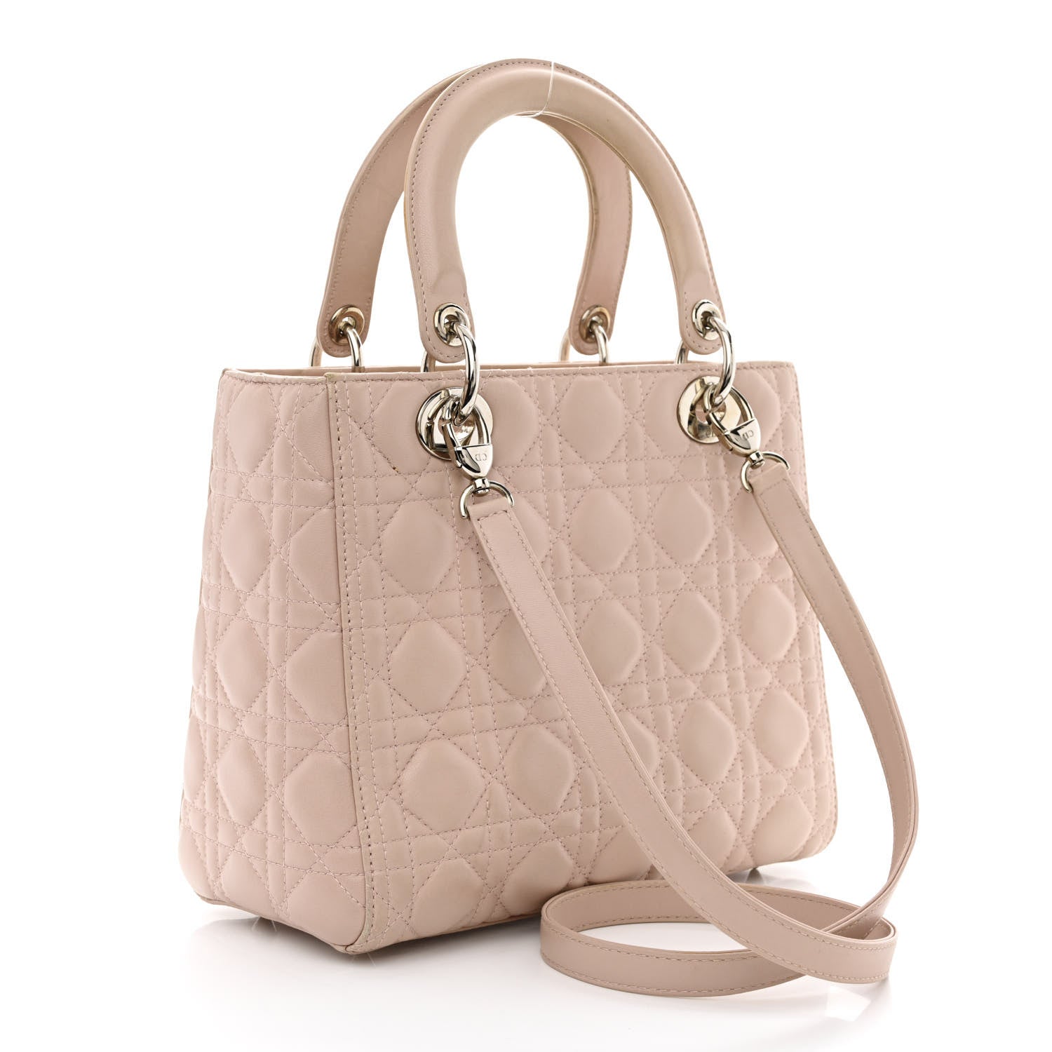 Christian Dior Lambskin Cannage Medium Lady Dior Light Pink 3 of 15
