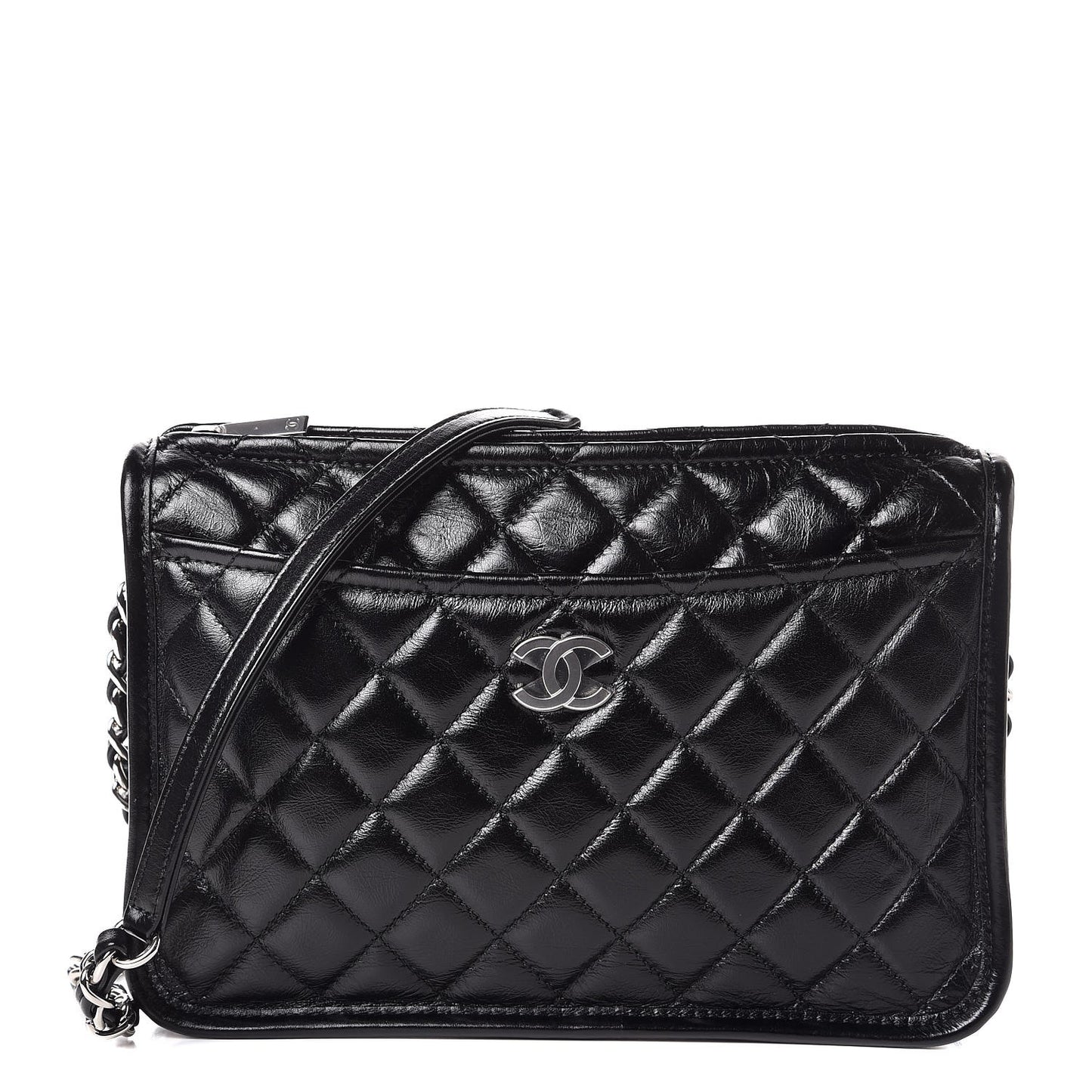 Aged Calfskin Quilted Working Vibe Camera Case Black