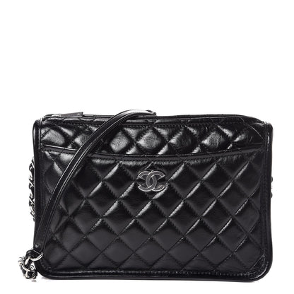 Chanel Aged Calfskin Quilted Working Vibe Camera Case Black 1 of 7