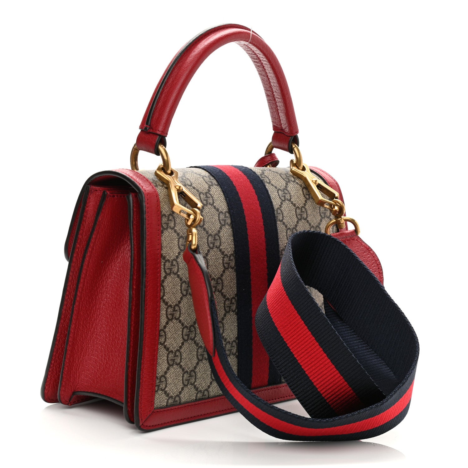 Gucci GG Supreme Monogram Small Queen Margaret Top Handle Bag Red 3 of 10