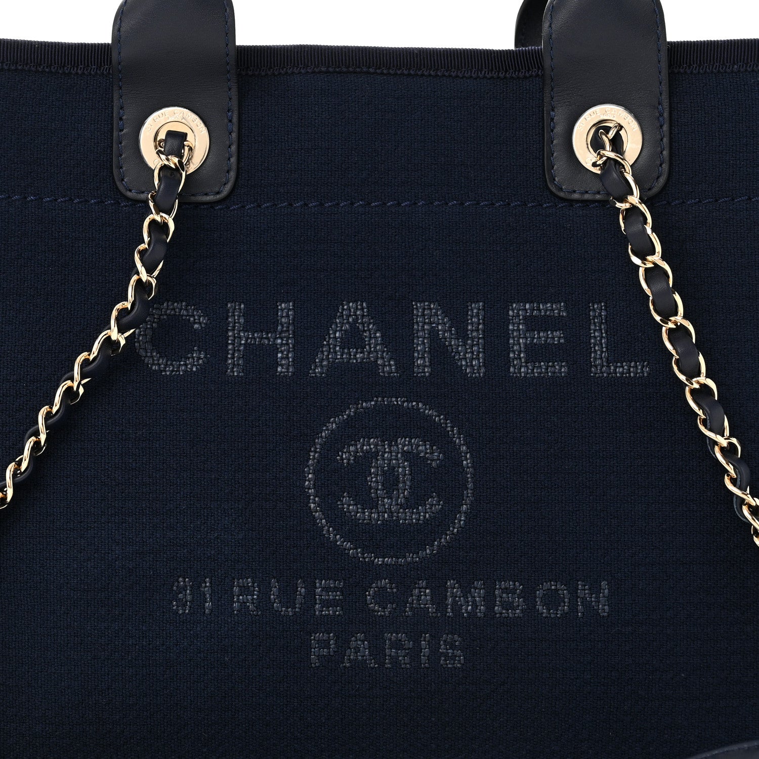 Chanel Mixed Fibers Small Deauville Tote Navy 9 of 12