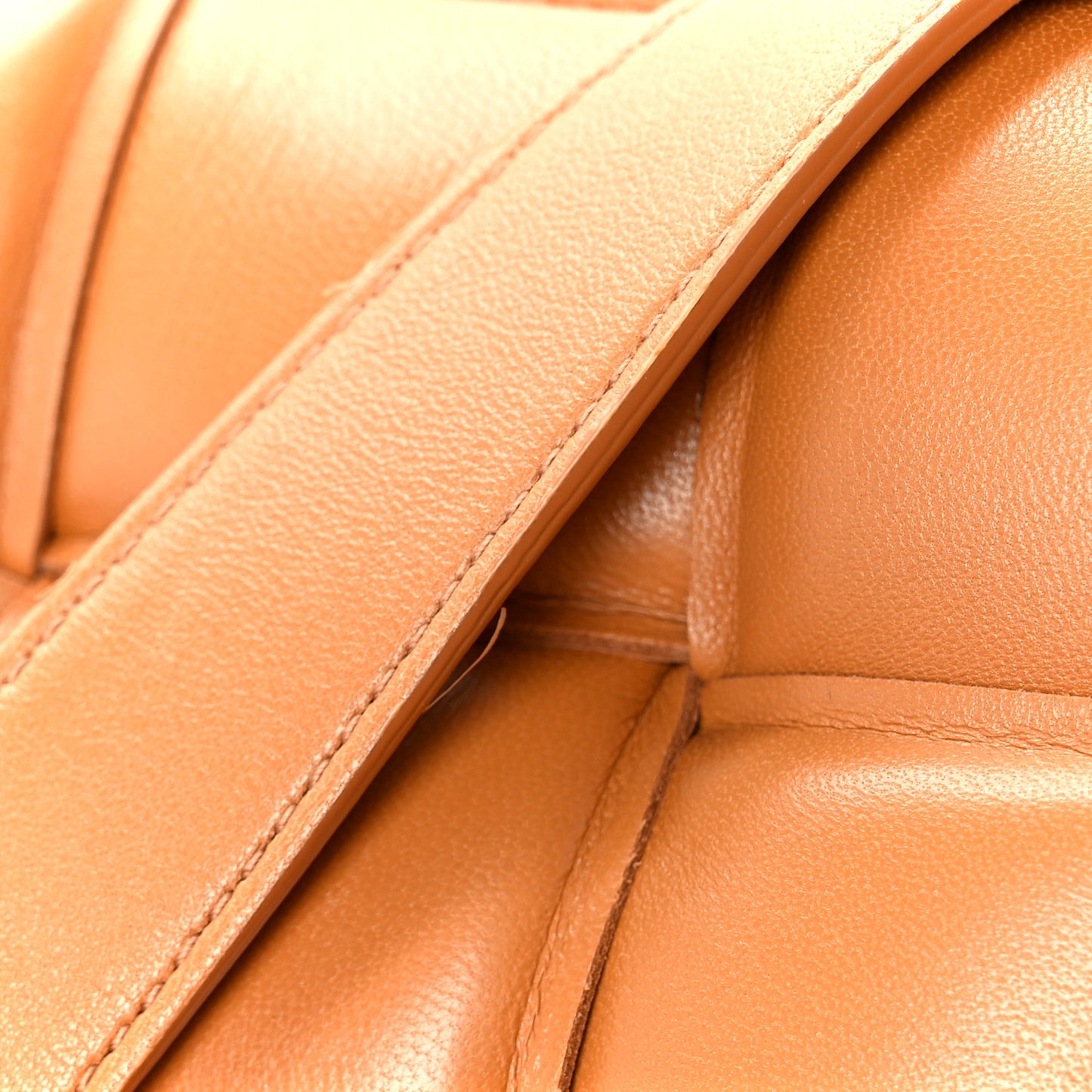 Nappa Maxi Intreccio Padded Cassette Crossbody Bag Caramel