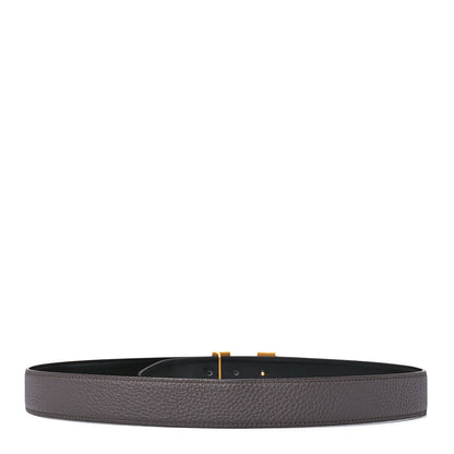 Hermes Box Togo 32mm Guilloche H Belt 90 36 Black Etain 2 of 7