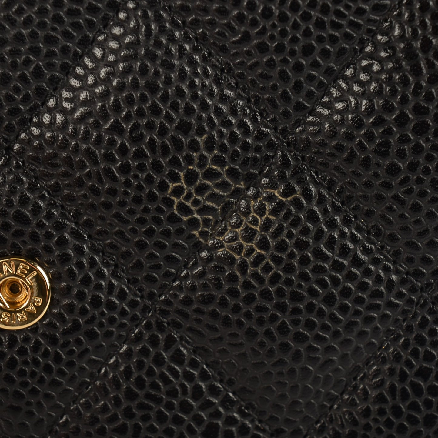 Caviar Quilted Large Flap Wallet Black