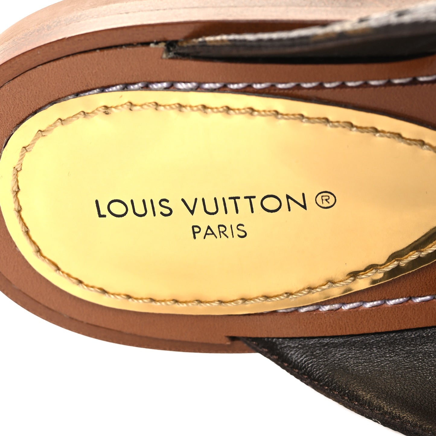 Monogram Sunny Flat Thong Sandals 36 Brown