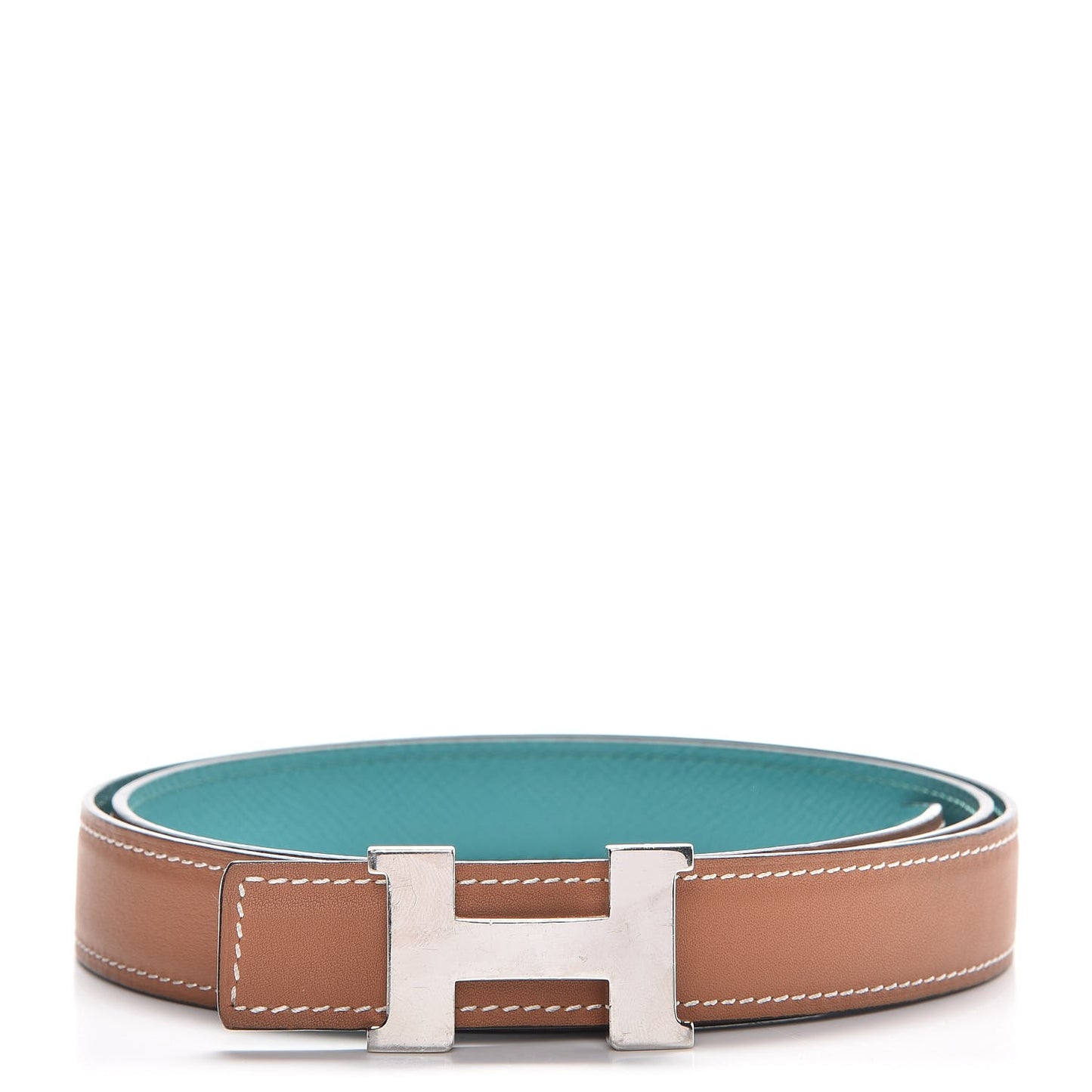 Swift Epsom 24mm H Belt 85 Gold Bleu Paon