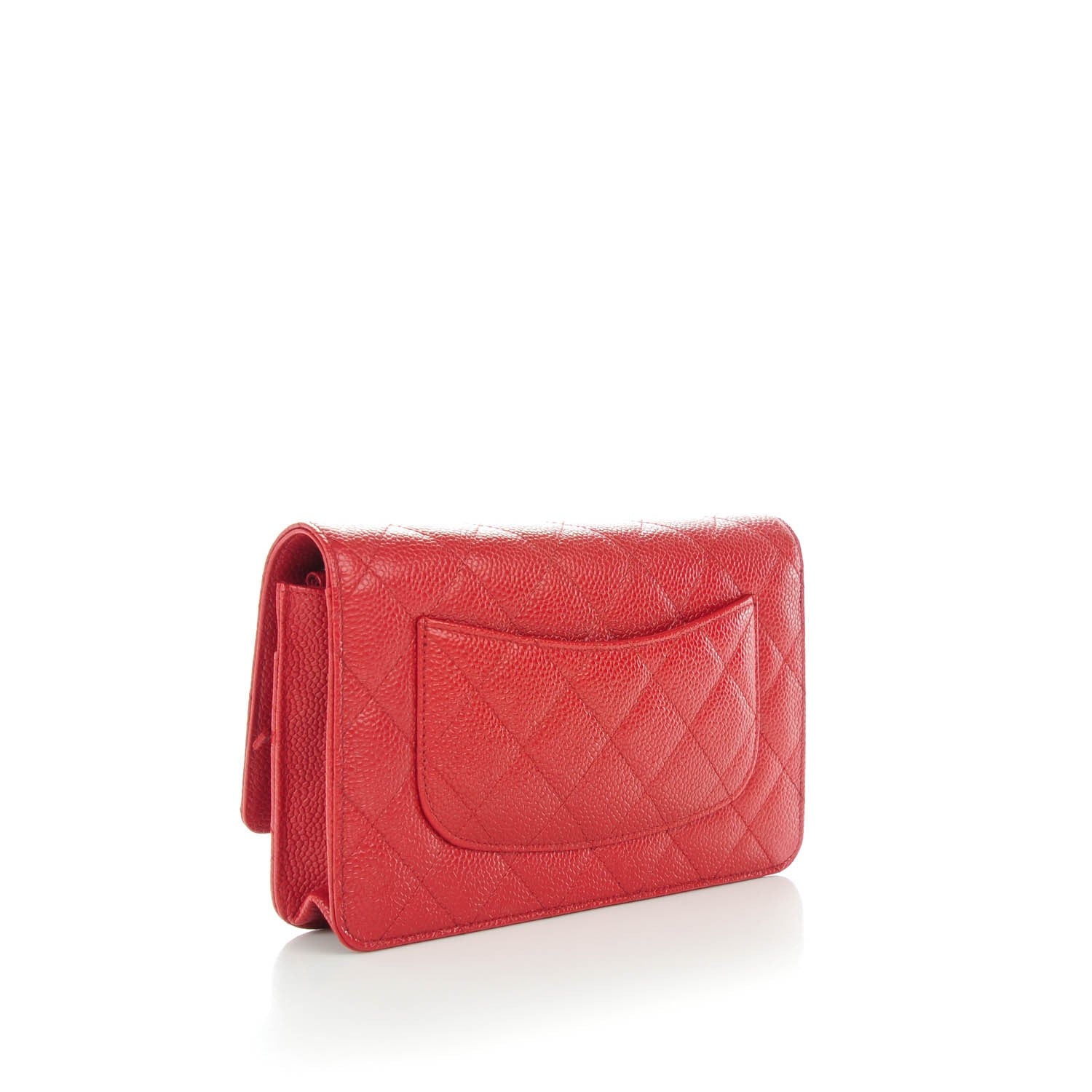 Chanel Caviar Quilted Wallet on Chain WOC Red 3 of 8