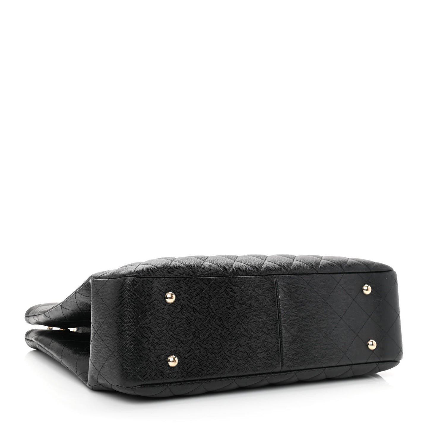 Caviar Quilted Large Shopping Tote Black