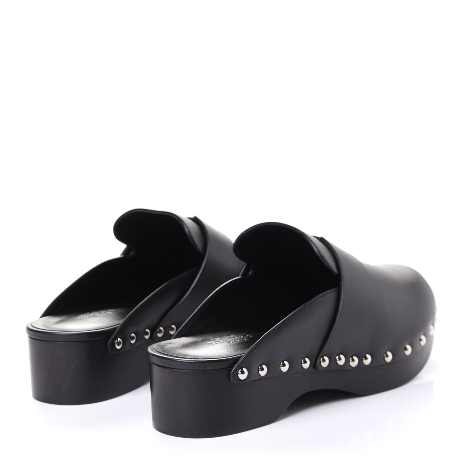 Hermes Calfskin Calya Mules 35 Black 3 of 4