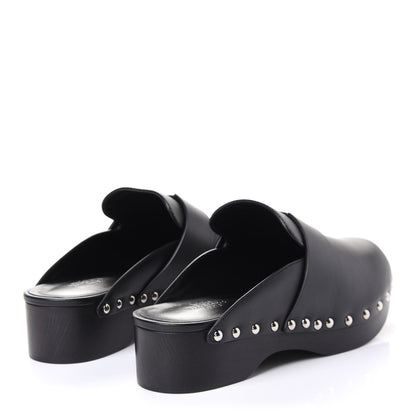Hermes Calfskin Calya Mules 35 Black 3 of 4