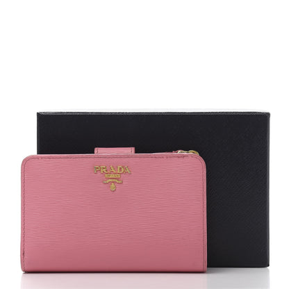 Prada Vitello Move Compact Wallet Geranio 13 of 13