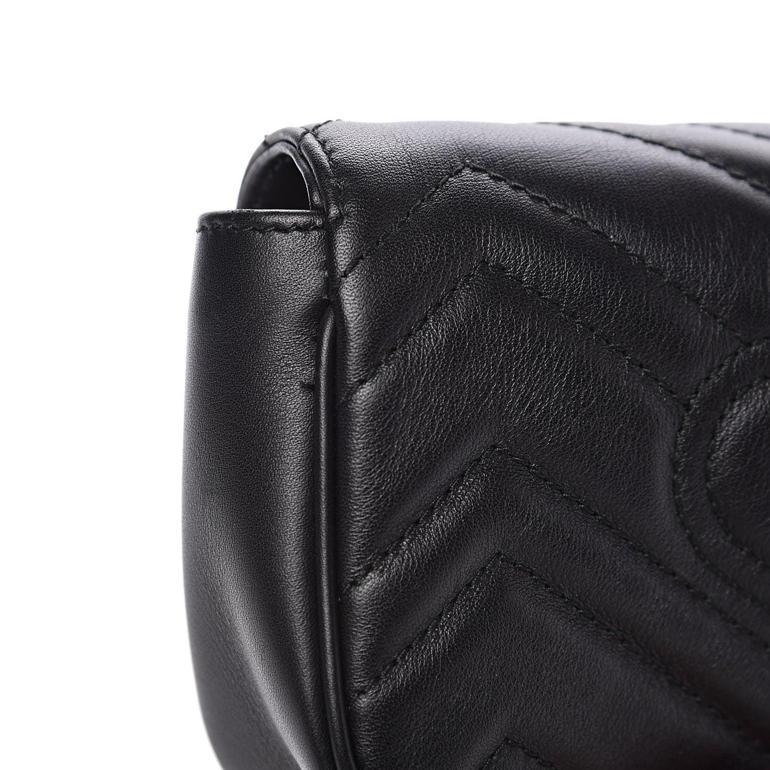 Gucci Calfskin Matelasse Super Mini GG Marmont Shoulder Bag Black 11 of 12