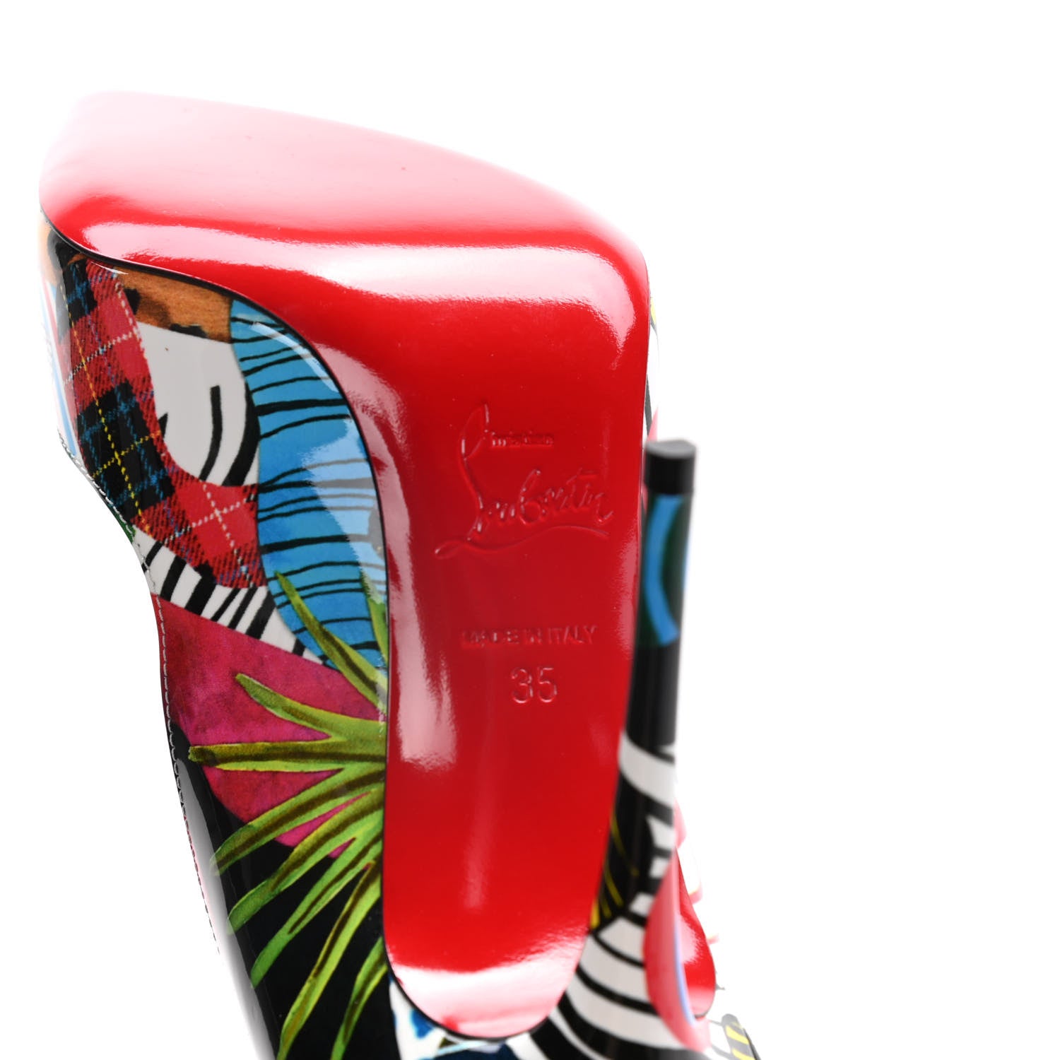 Christian Louboutin Patent Sapeur Hot Chick 100 Pumps 35 Multicolor 8 of 12