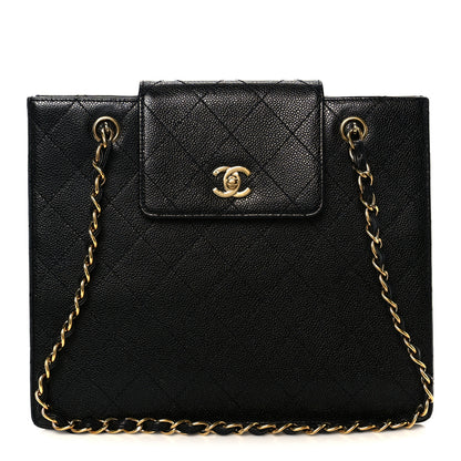 Chanel Caviar Quilted Flap Shopping Tote Black 1 of 12