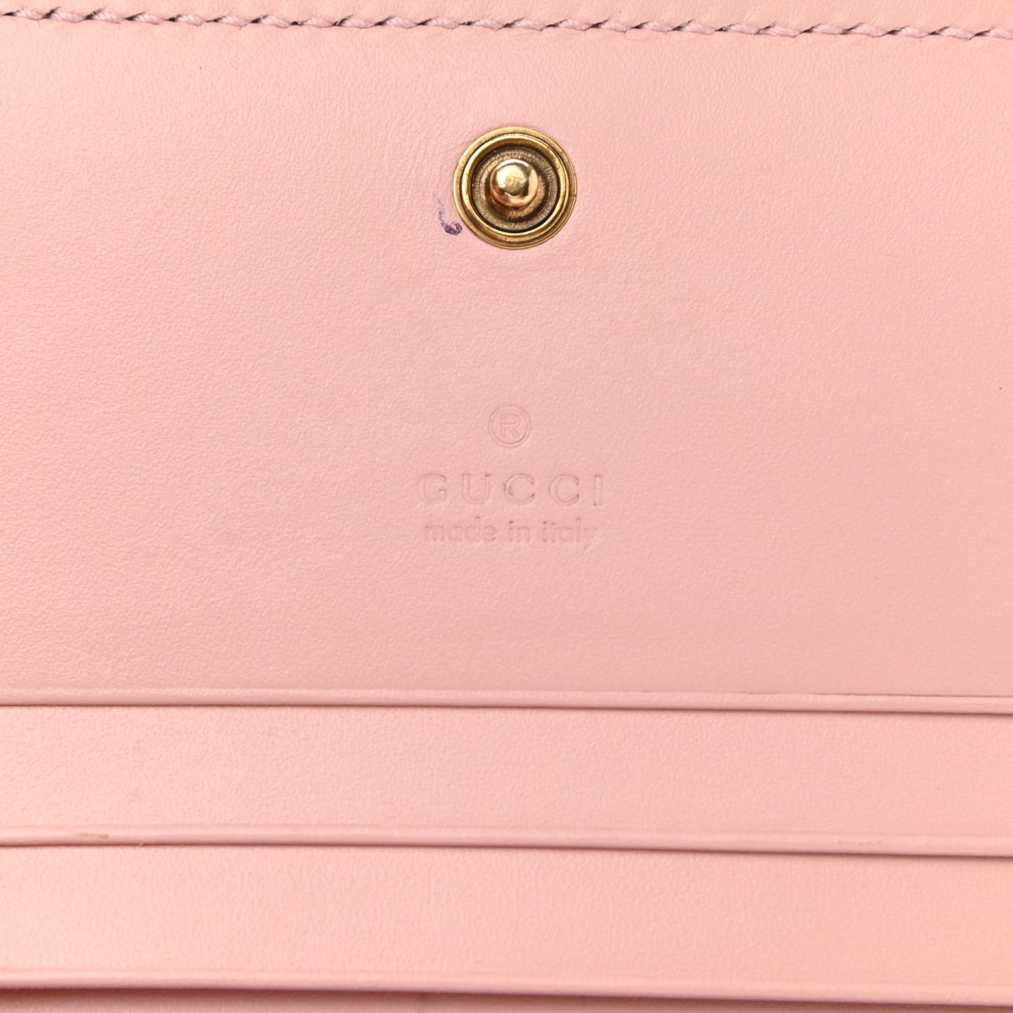 Guccissima Signature Crystal Cat Card Case Wallet Light Candy Pink