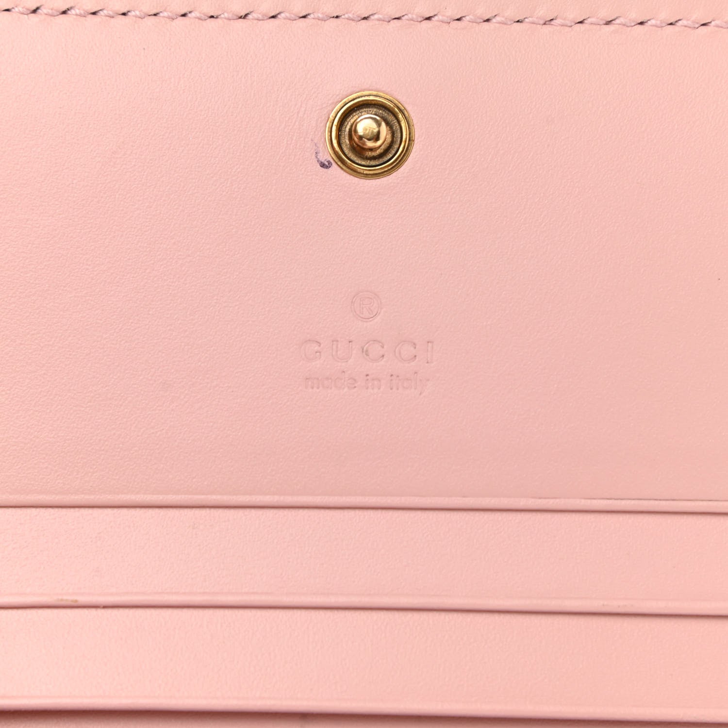 Gucci Guccissima Signature Crystal Cat Card Case Wallet Light Candy Pink 7 of 10
