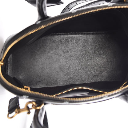 Balenciaga Calfskin Allover Logo S Ville Top Handle Bag Black White 6 of 10