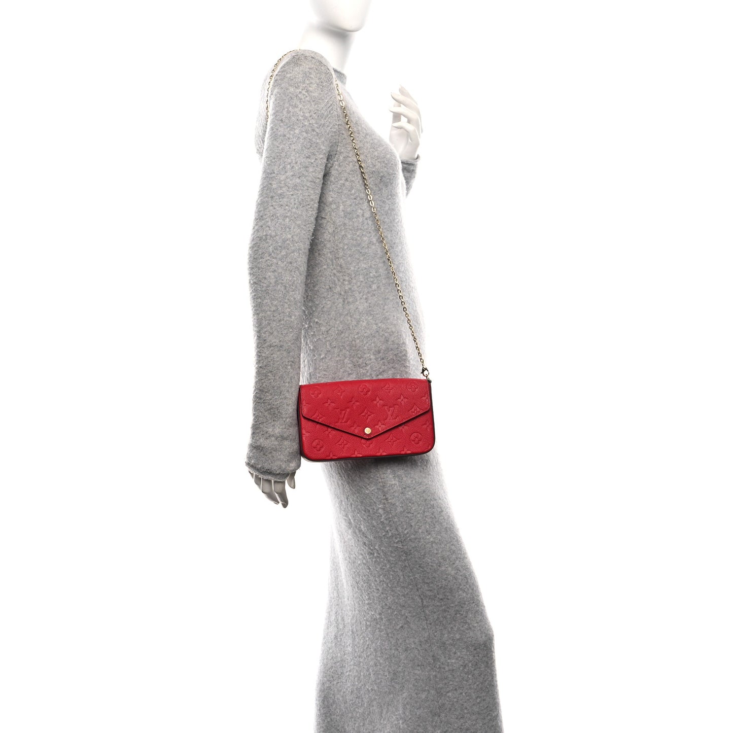 Empreinte Pochette Felicie Chain Wallet Scarlet