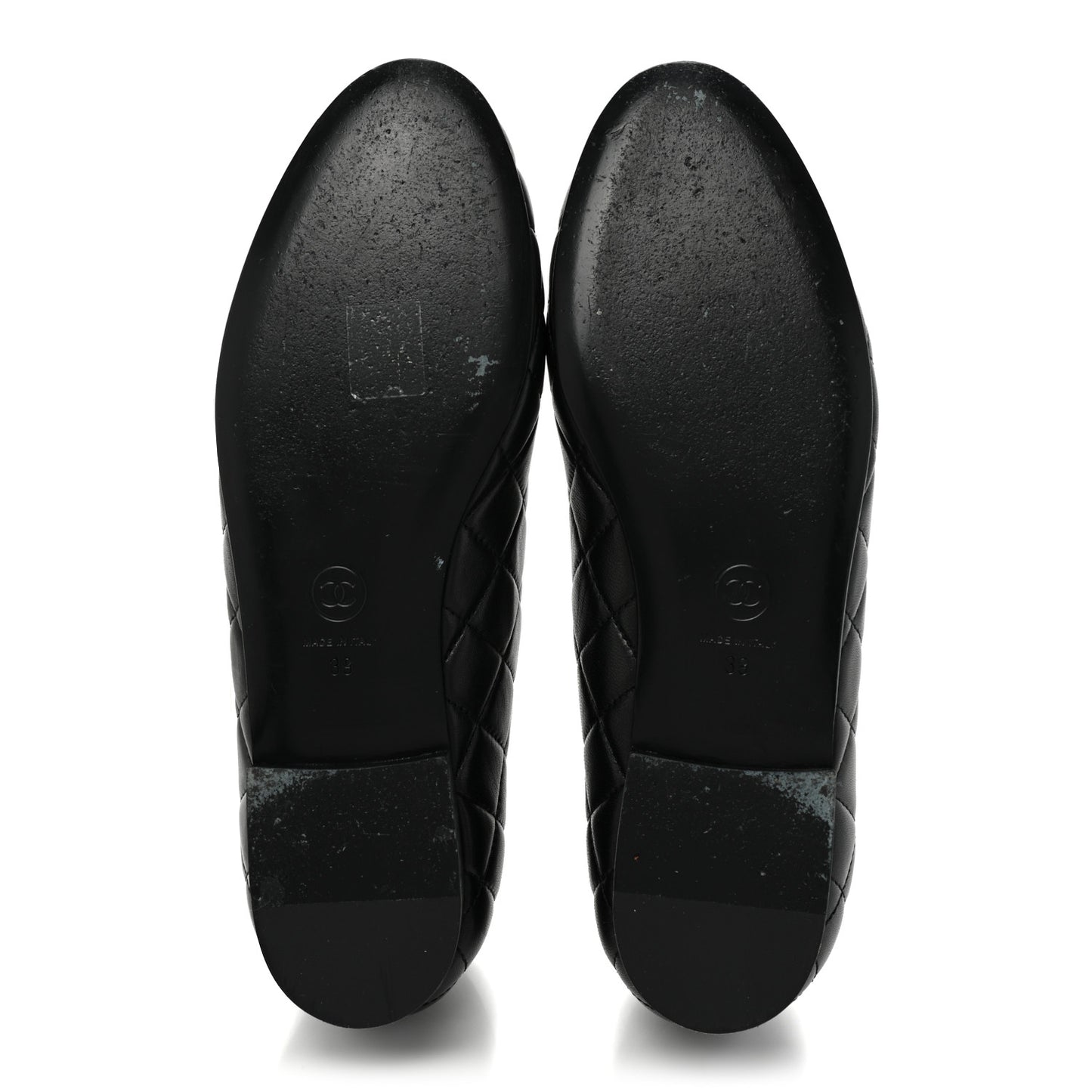Lambskin Quilted CC Ballerina Flats 36.5 Black 39 Black