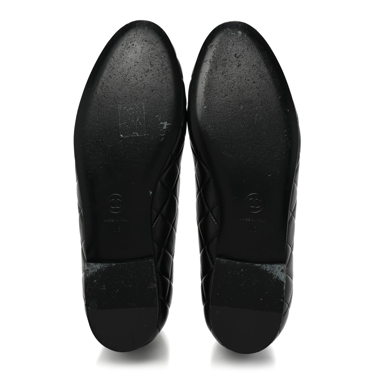 Chanel Lambskin Quilted CC Ballerina Flats 36.5 Black 39 Black 5 of 11