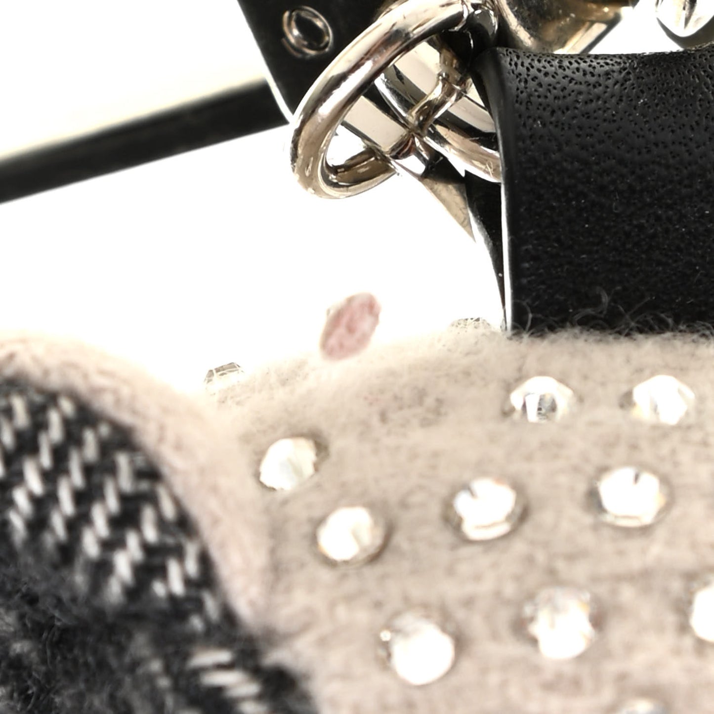 Cashmere Studded House Check Thomas Bear Bag Charm Stone