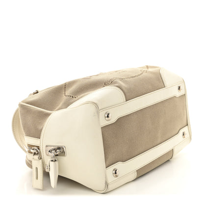 Prada Jacquard Logo Handbag Corda White 4 of 12