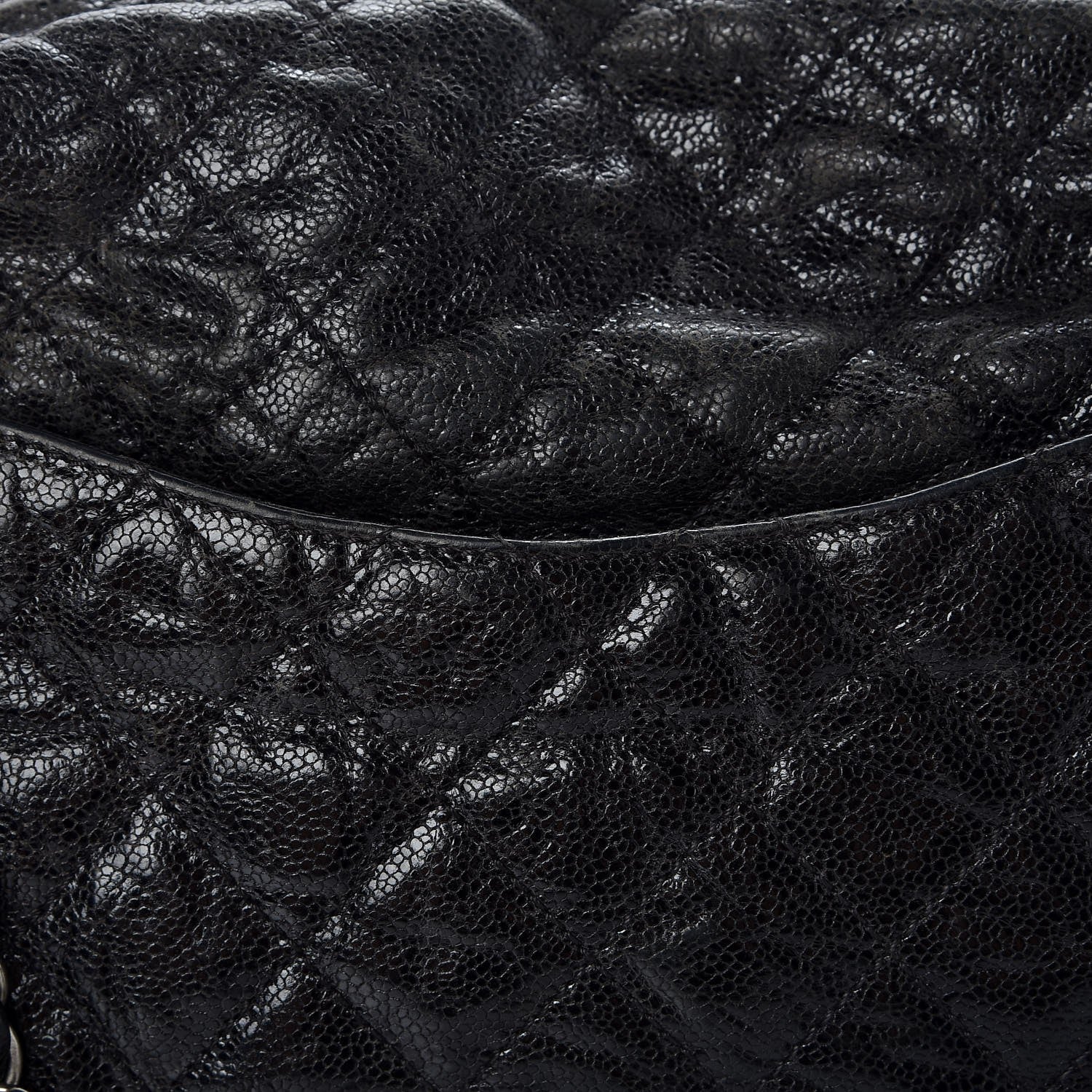 Chanel Crumpled Caviar Quilted Maxi Elastic Flap Black 10 of 15
