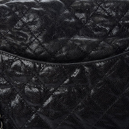 Chanel Crumpled Caviar Quilted Maxi Elastic Flap Black 10 of 15