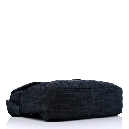 Chanel Denim Quilted Stretch Spirit Messenger Bag Dark Blue 4 of 12