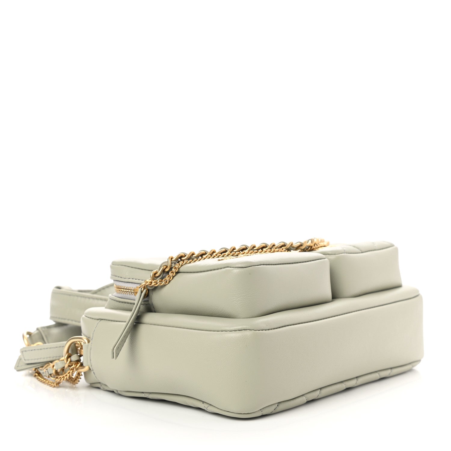 Chanel Calfskin Quilted Small Camera Case Grey 4 of 12