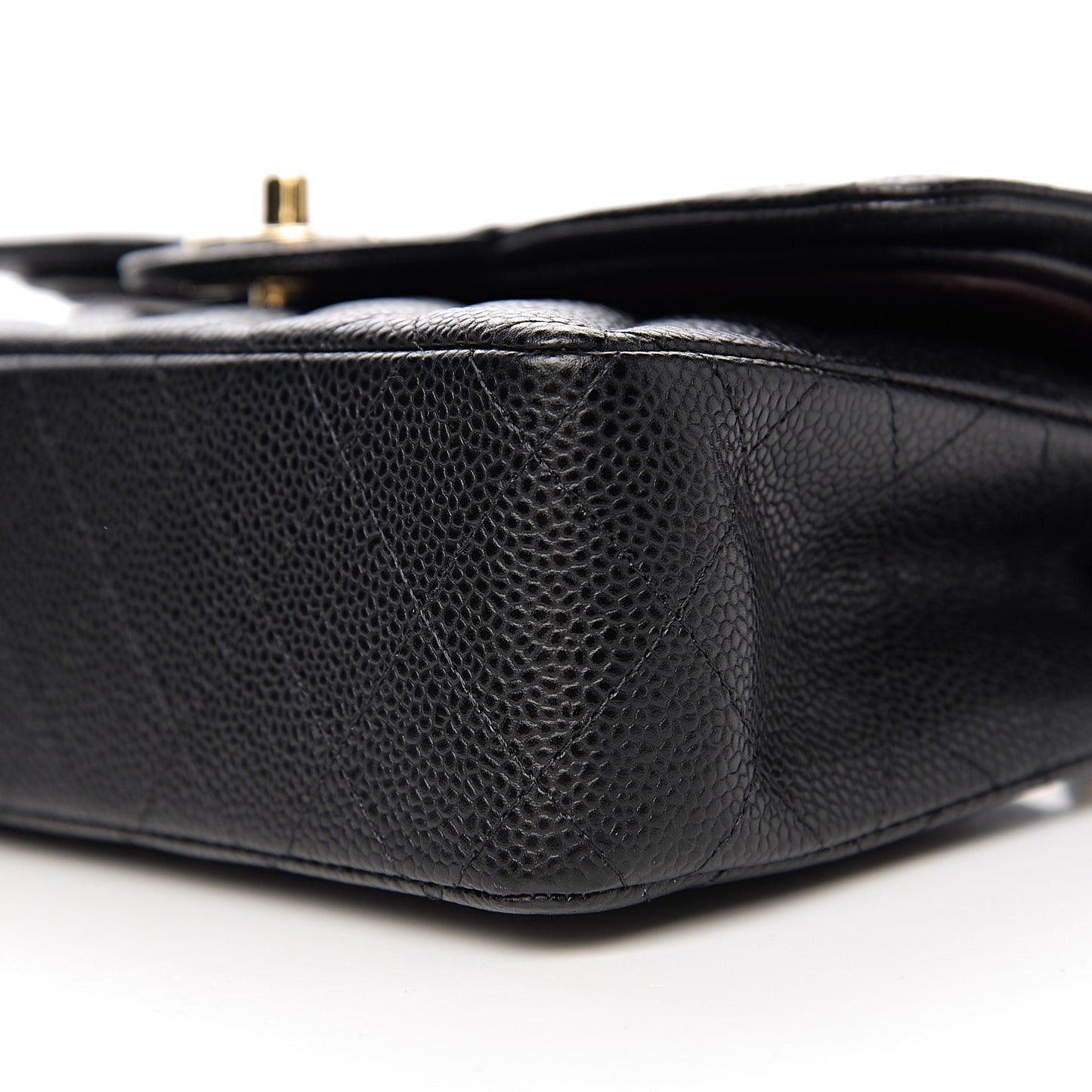 Caviar Quilted Small Double Flap Black