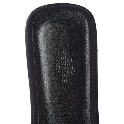 Hermes Goatskin Crystal Oran Sandals 42 Black 8 of 11