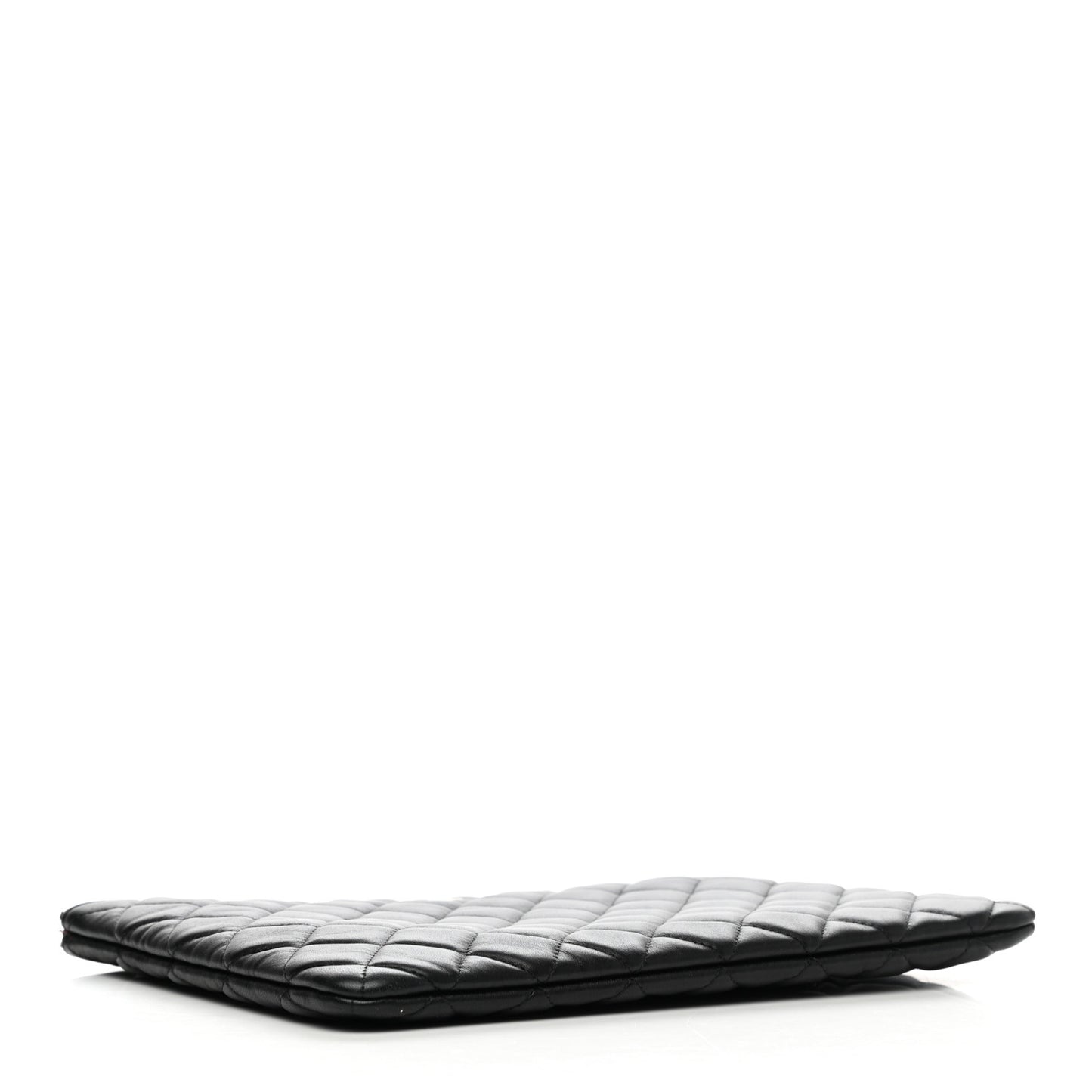 Lambskin Quilted Medium Cosmetic Case Black