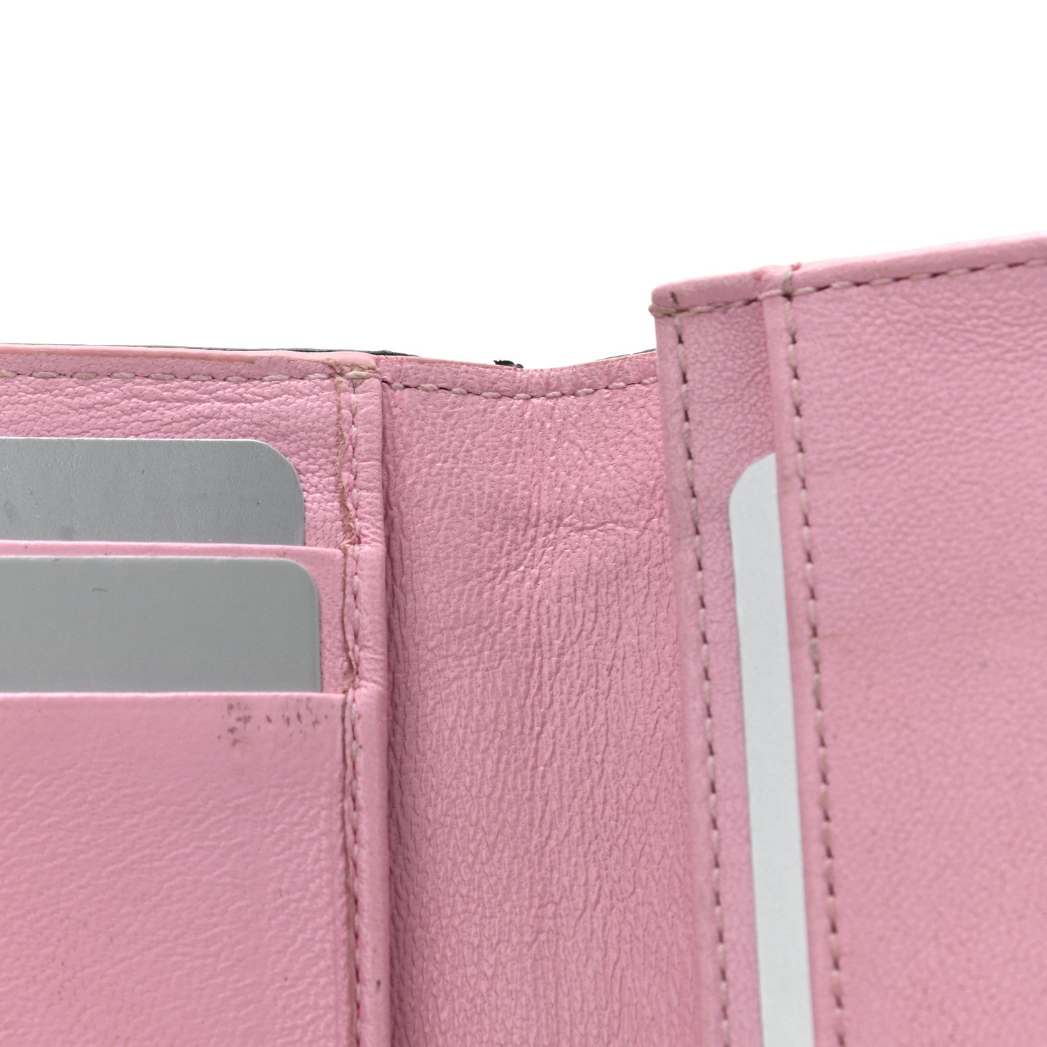 Christian Dior Lambskin Cannage Bi-Color Small Lady Dior Flap Card Holder Black Pink 9 of 19