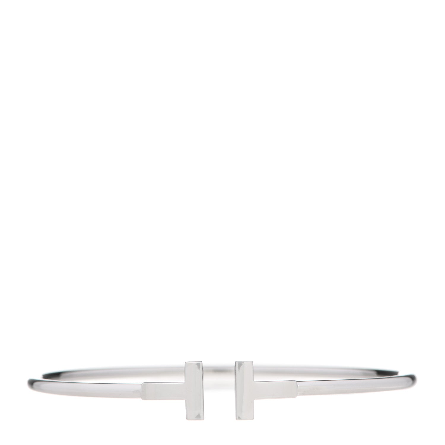 Tiffany 18K White Gold T Wire Bracelet 1 of 4