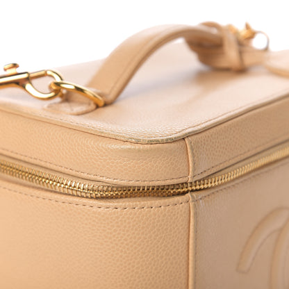 Chanel Caviar CC Vanity Train Case Beige 17 of 21