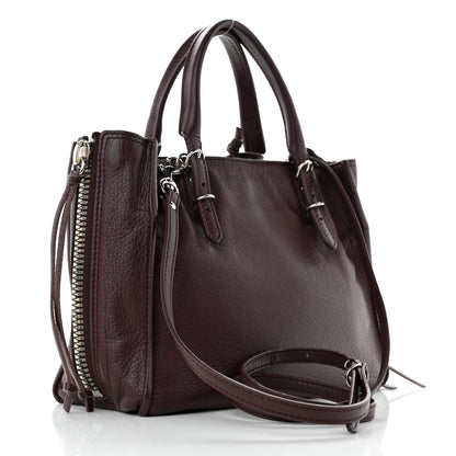 Balenciaga Calfskin Papier Mini A4 Zip Around Tote Rouge Aubergine 3 of 12