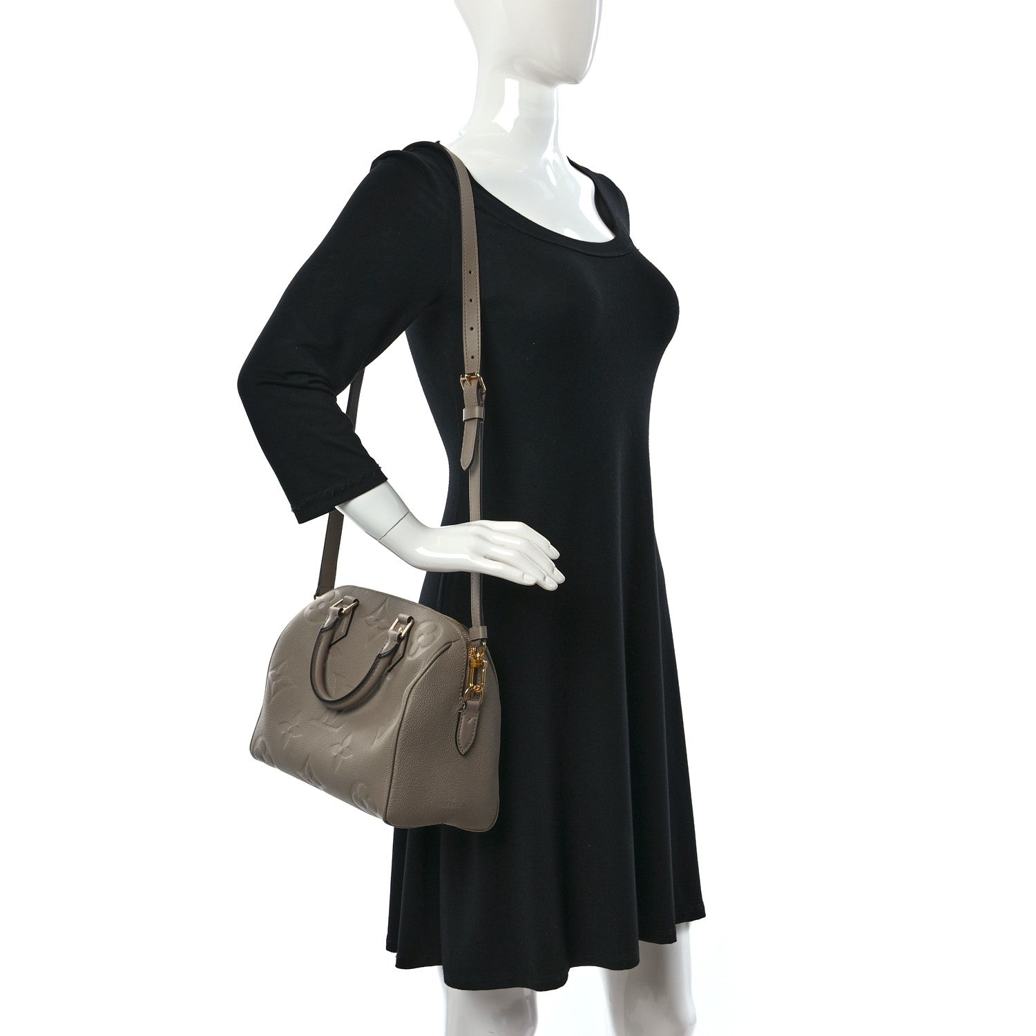 Louis Vuitton Empreinte Monogram Giant Speedy Bandouliere 25 Tourterelle 2 of 10