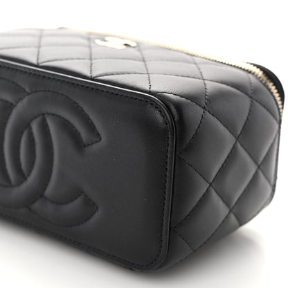 Chanel Lambskin Quilted Small Top Handle Vanity Case With Chain Black 10 of 11