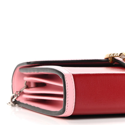 Gucci Azalea Calfskin Enamel Mini Dionysus Chain Wallet New Cherry Red Wild Rose Off White 9 of 9