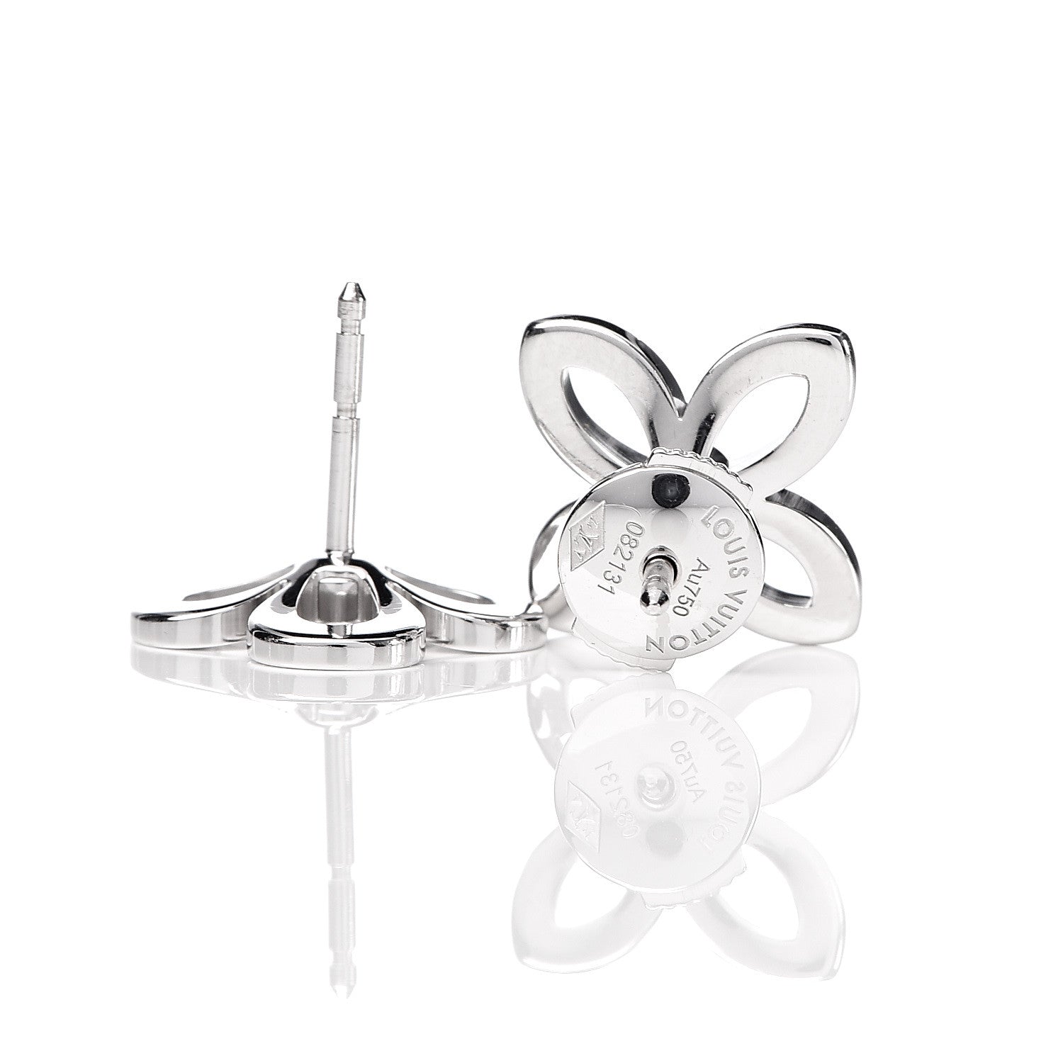 Louis Vuitton 18K White Gold Diamond Idylle Blossom Earrings 4 of 4