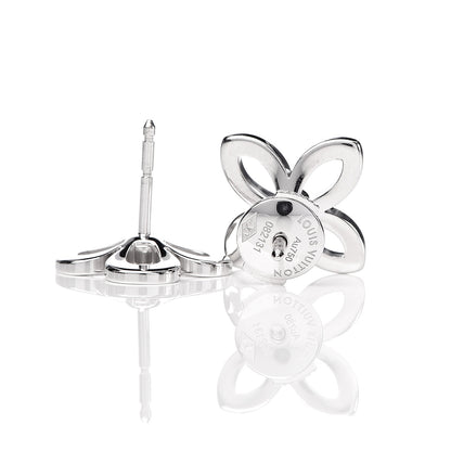 Louis Vuitton 18K White Gold Diamond Idylle Blossom Earrings 4 of 4