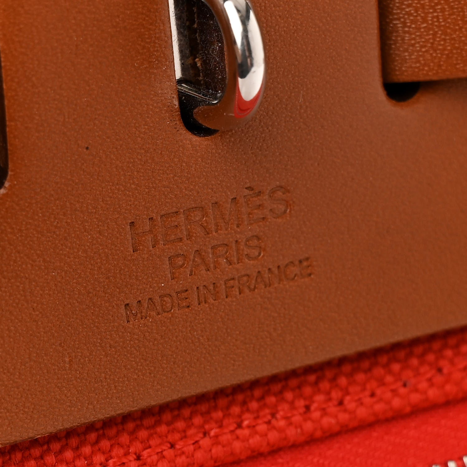 Hermes Vache Hunter Toile Herbag Zip Retourne 31 PM Capucine Fauve 7 of 12