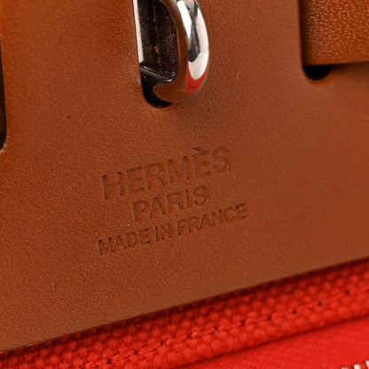 Hermes Vache Hunter Toile Herbag Zip Retourne 31 PM Capucine Fauve 7 of 12