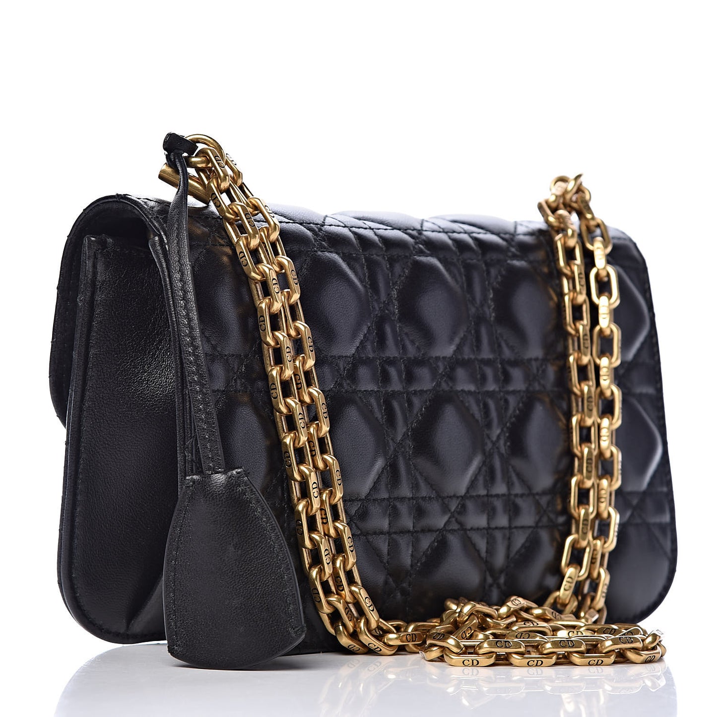 Lambskin Cannage Small Dioraddict Flap Bag Black