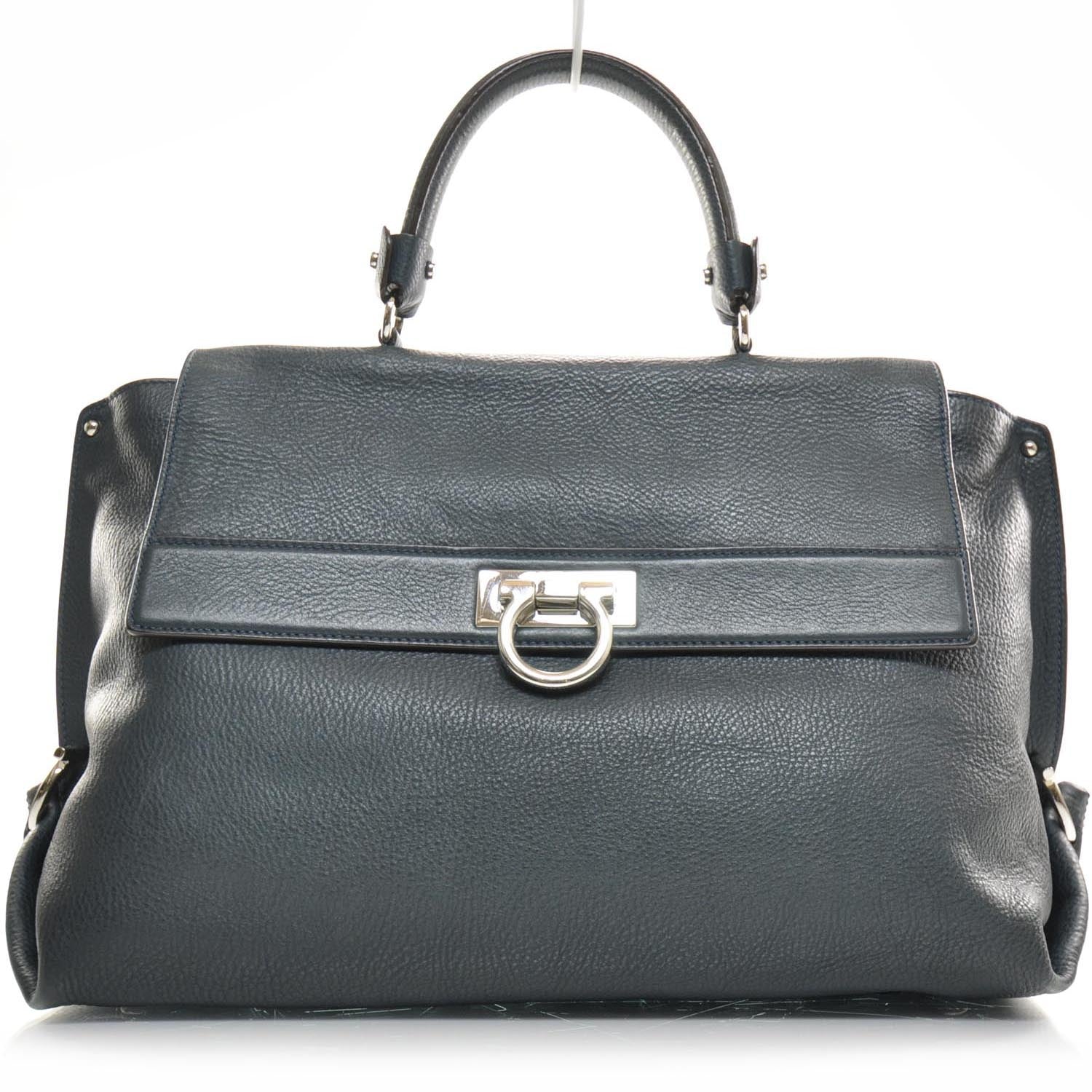 FASHIONPHILE SALVATOREFERRAGAMOLeatherSofiaDarkGreen 1 of 2