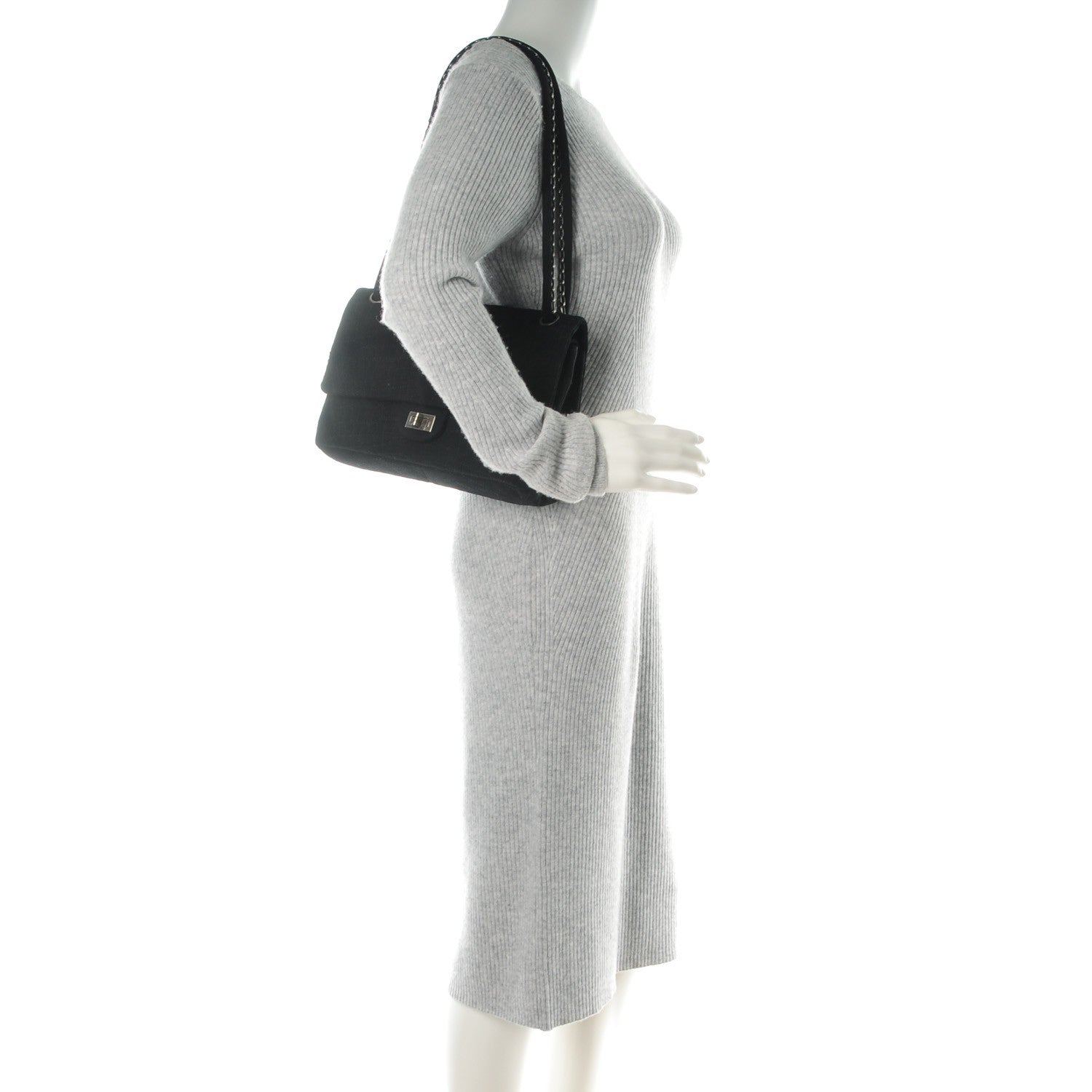Chanel Jersey Coco's Croc 2.55 Reissue 226 Flap Black 2 of 8