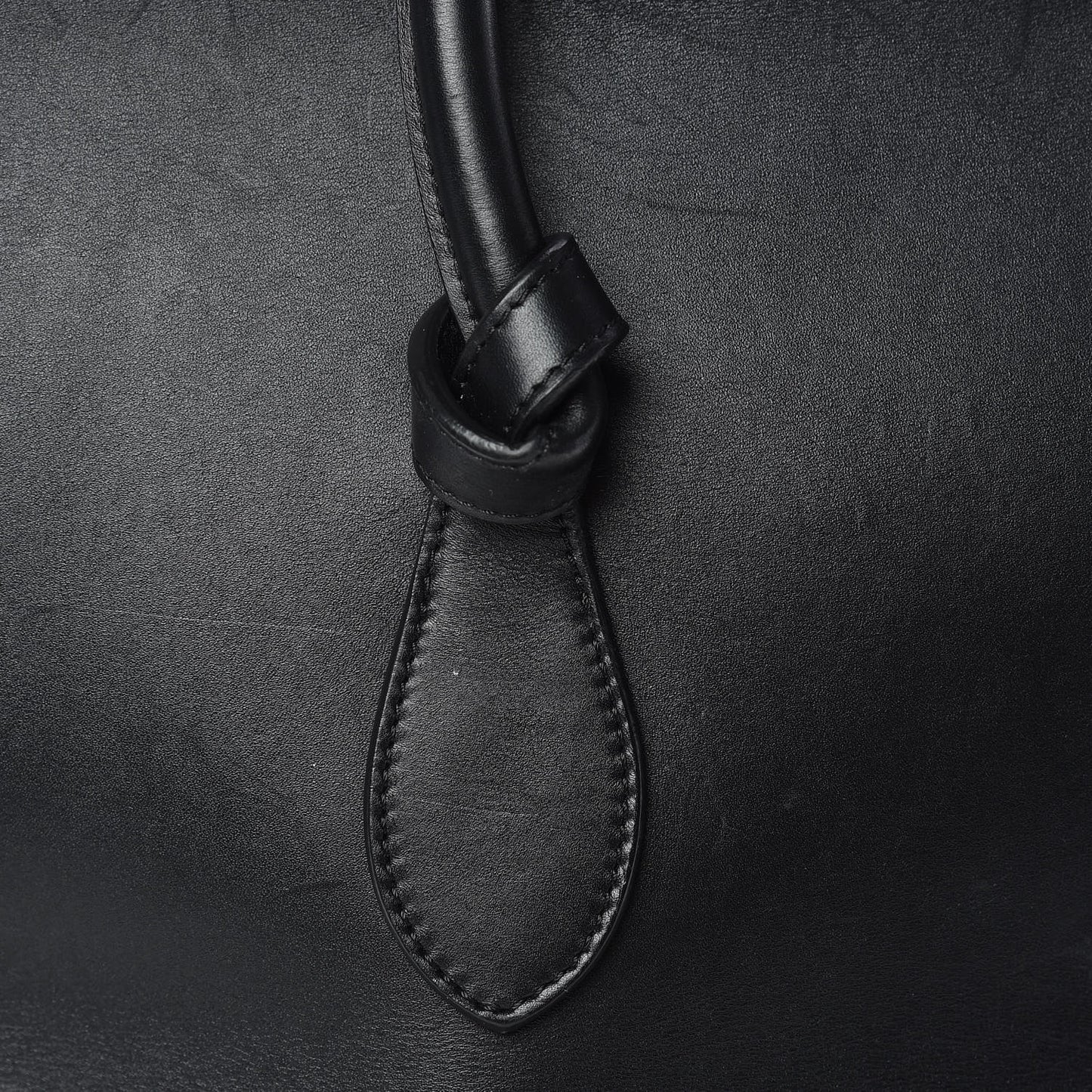 Smooth Calfskin Large Tie Knot Tote Black