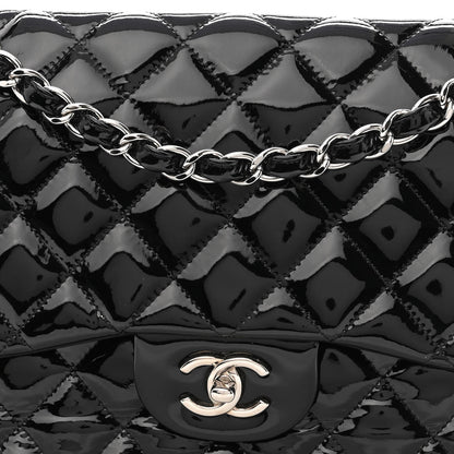 Chanel Patent Quilted Jumbo Double Flap Black 8 of 11